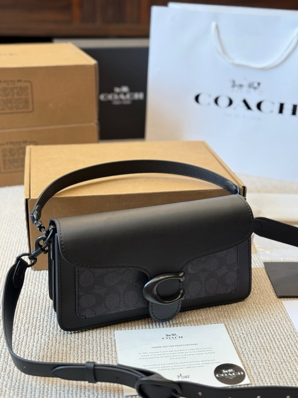 Coach Black Signature C Buckle Crossbody Bag